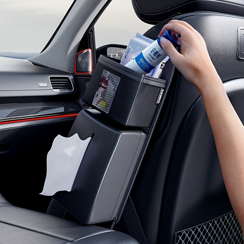 Multifunctional Car Tissue Box, Side Seat Tissue Holder for Cars, Practical Storage Hanging Bag Paper Dispenser, Car Organizer - Ideal Gift